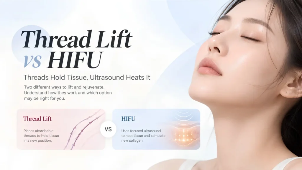 Tanam Benang vs HIFU: Benang Menahan Jaringan, Ultrasound Memanaskannya